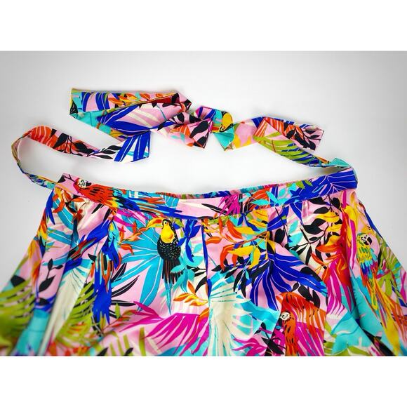 ASHLEY STEWART Tropical Parrots Skirt Rainbow Pockets Pinup Retro Womens Plus 4X - Picture 7 of 9